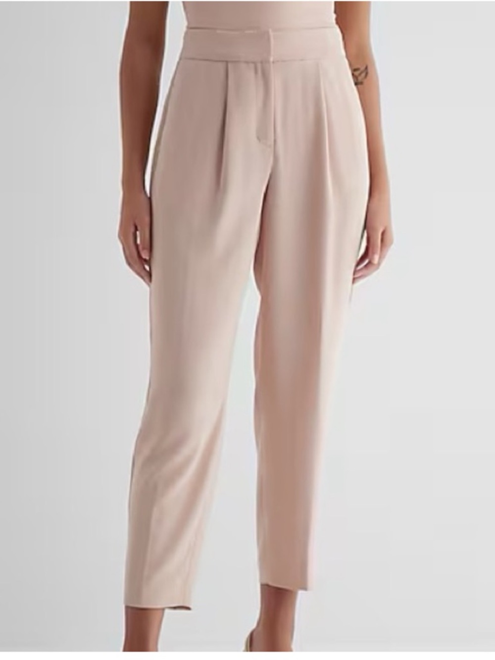 Express Super High-Waist Ankle Pants in Ballet Pink